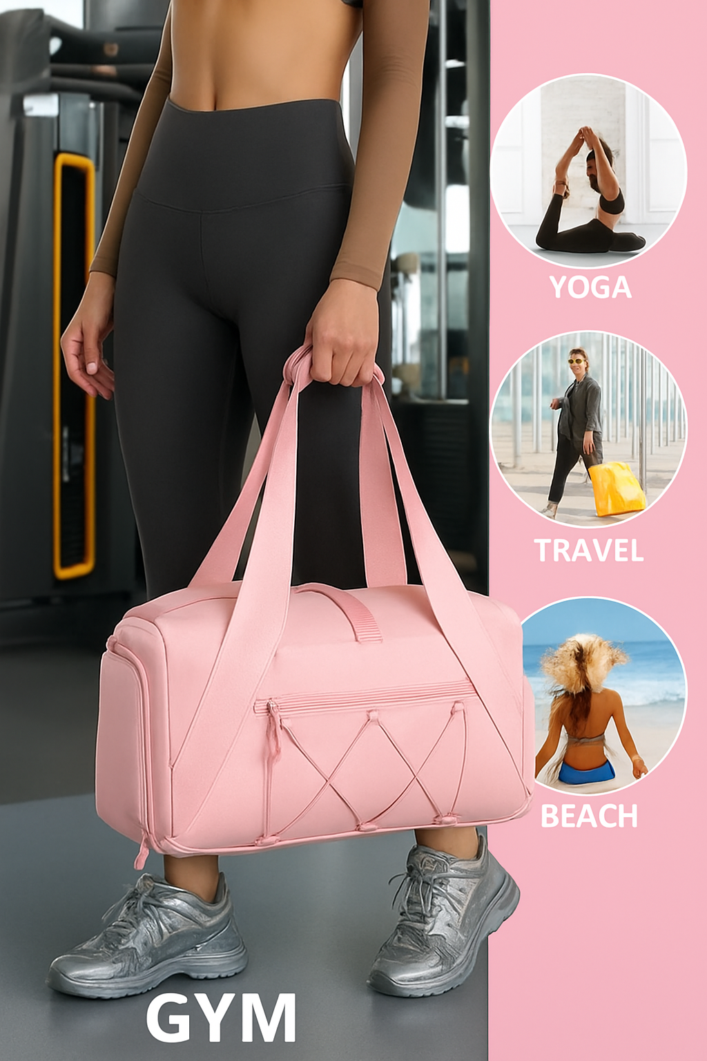 Funktionelle Yoga Tasche mit integriertem Schuhfach